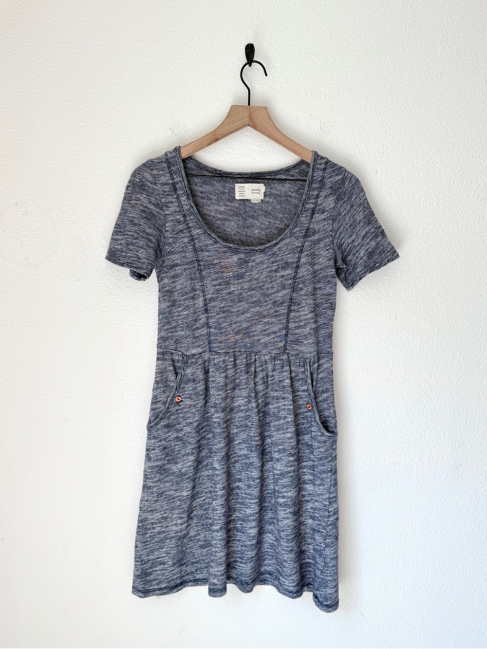 Saturday Sunday -Vintage Anthro - Space-dyed Navy Scoop Neck Dress - XS -GUC